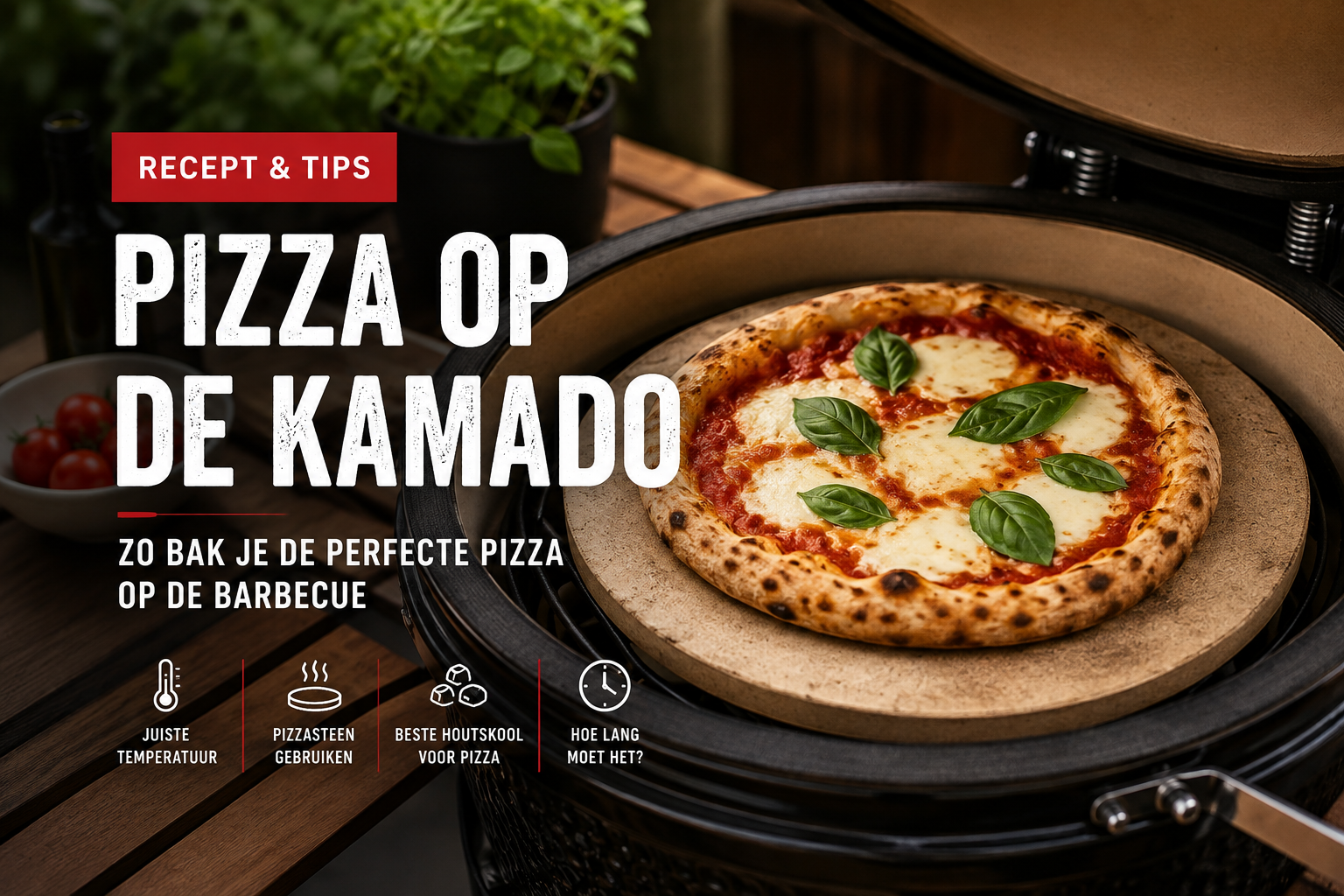 Pizza op de Kamado