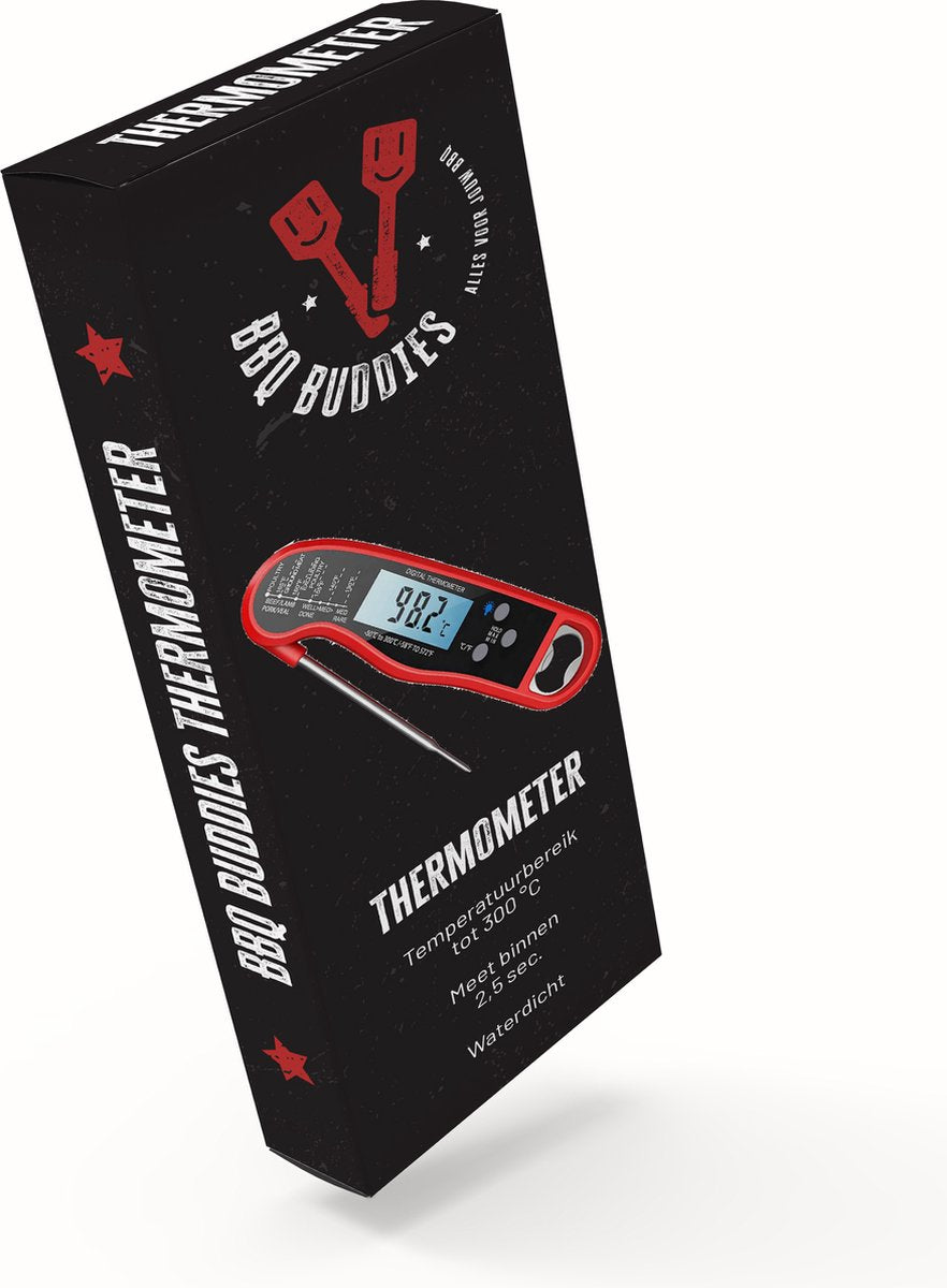 Barbecue Thermometer van BBQBuddies in verpakking