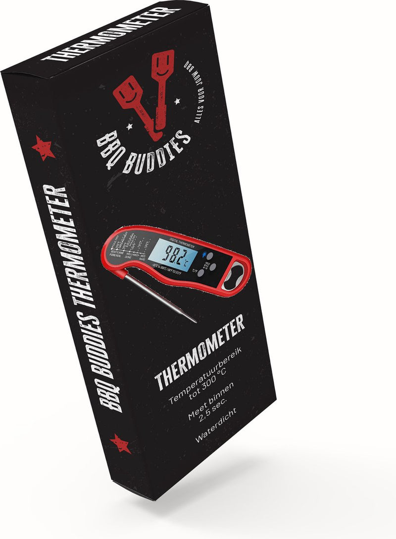 Barbecue Thermometer van BBQBuddies in verpakking