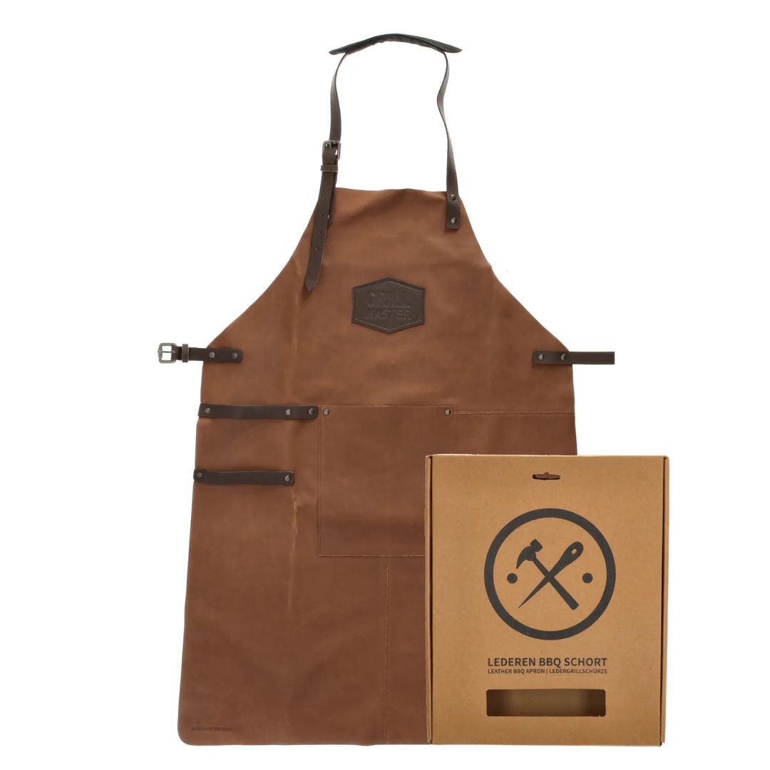 Hide & Stitches BBQ Schort Cognac 85cm