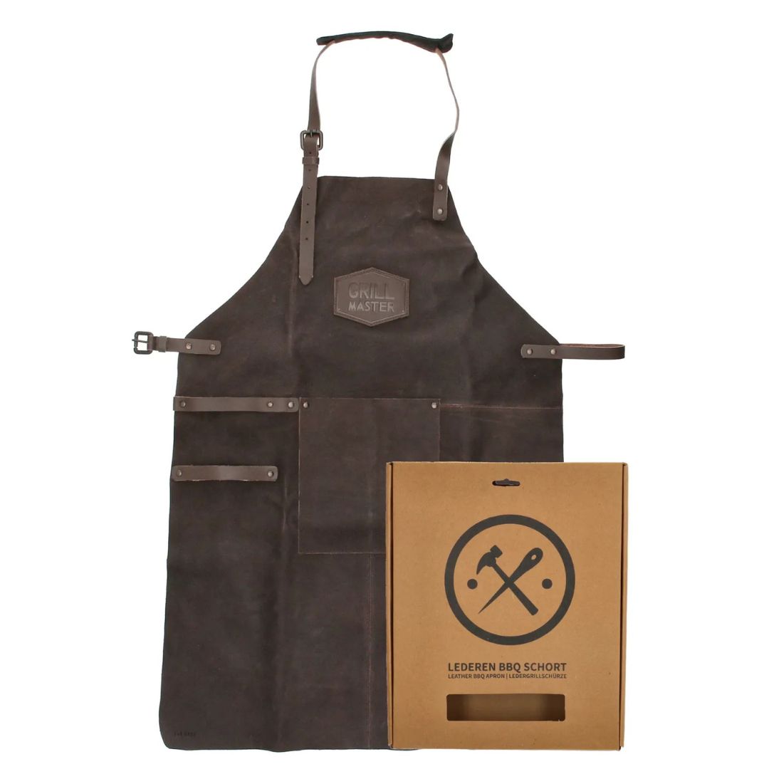 Hide & Stitches BBQ Schort Donkerbruin 85 cm