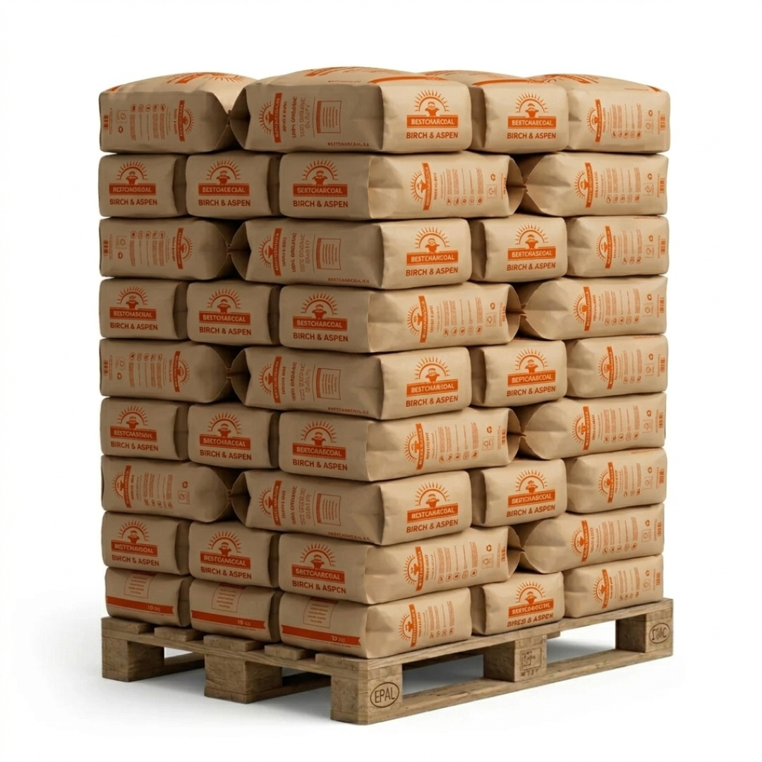 Pallet Bestcharcoal Birch & Aspen Houtskool 36x10KG (360KG)
